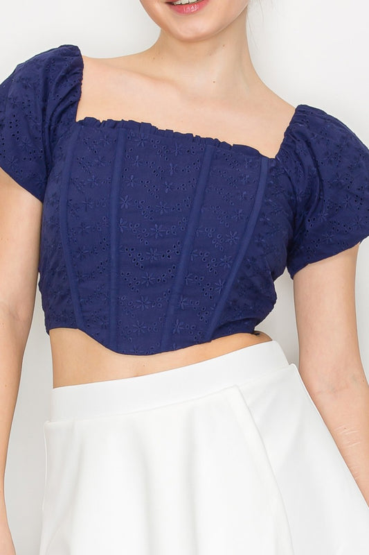 DT 1905 - Smocked Corset Crop Top