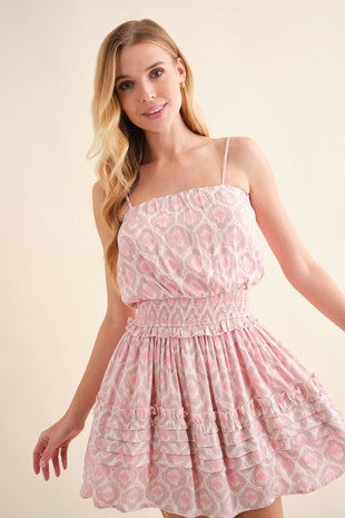 CD 3687 - Tie Dye Print Mini Dress