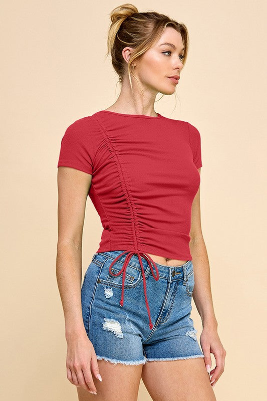 CT 2683 - Ribbed Short Sleeve Top