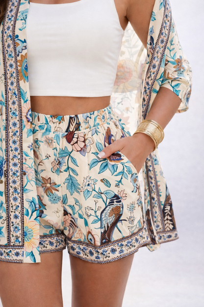 SET 040 - Floral Print Elastic Set
