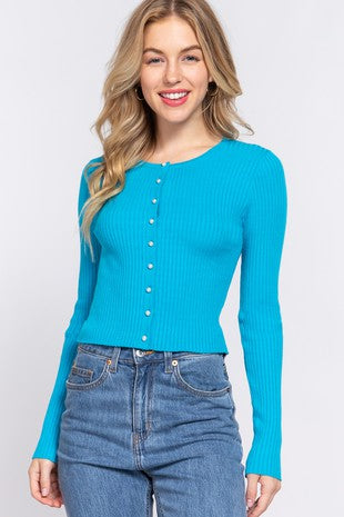 SWT 010 - Pearl Button Cardigan