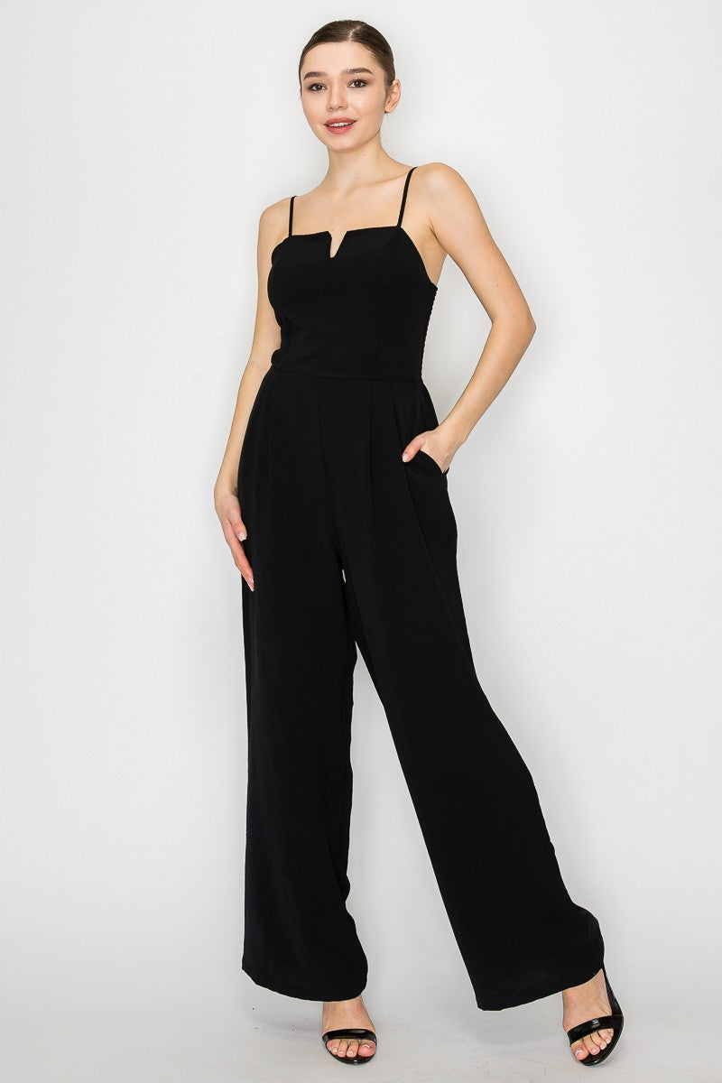 JS 135 - Smocked Wide Leg Jumpsuit