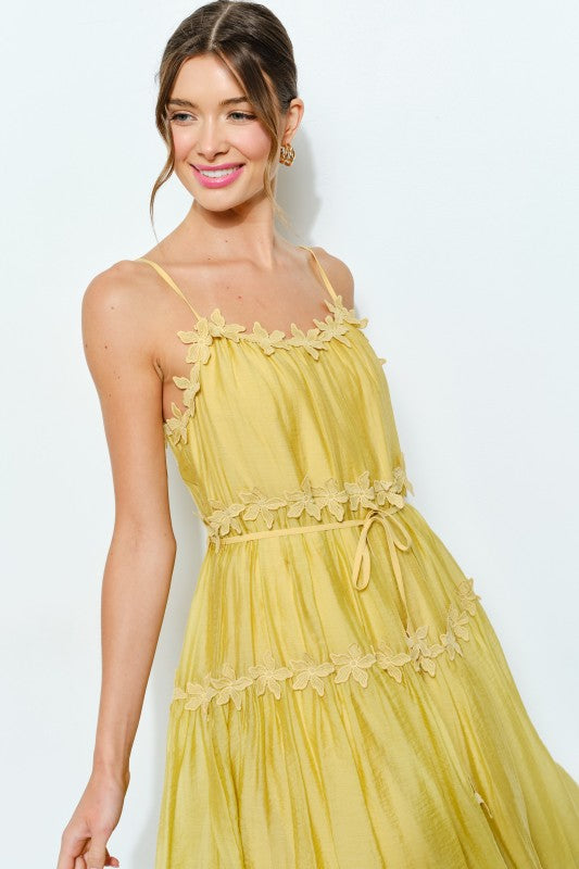 DD 1384 - Tiered Floral Midi Dress