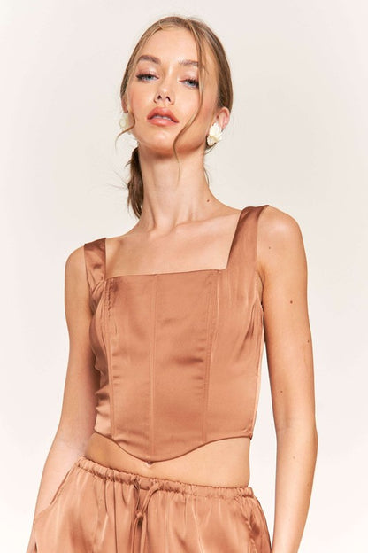 DT 1808 - Satin Crop Top