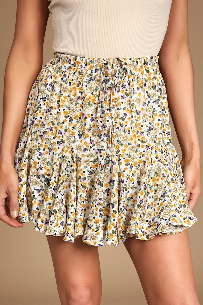 SKT 1042 - Ruffle Mini Skirt