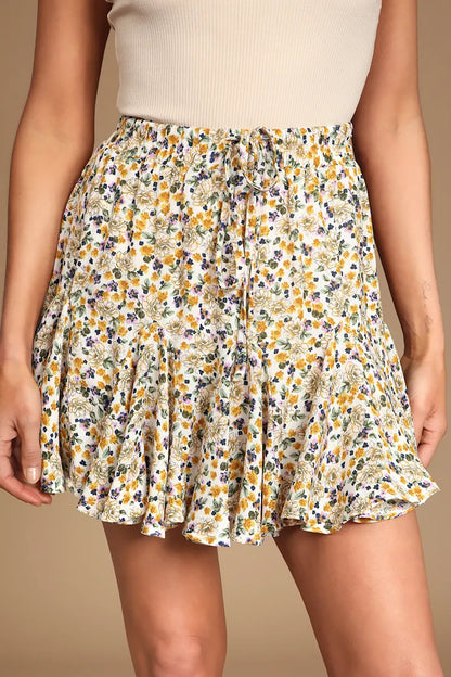 SKT 1042 - Ruffle Mini Skirt