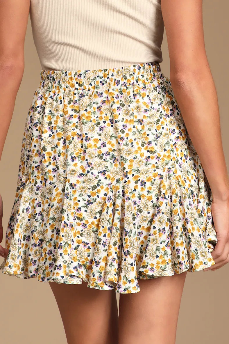 SKT 1042 - Ruffle Mini Skirt