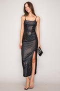LD 643 - Metallic Velvet Maxi Dress