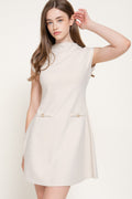 CD 3767 - High Neck A-Line Mini Dress