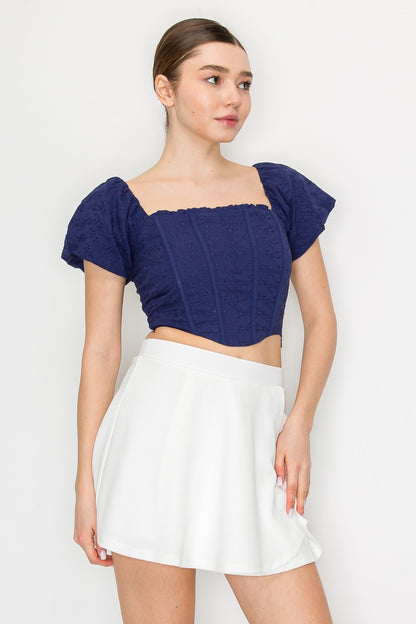 DT 1905 - Smocked Corset Crop Top