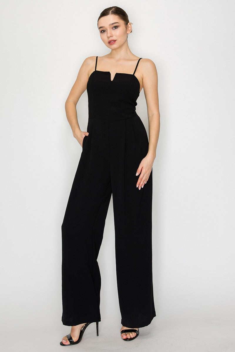 JS 135 - Smocked Wide Leg Jumpsuit