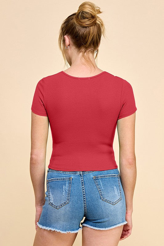 CT 2683 - Ribbed Short Sleeve Top