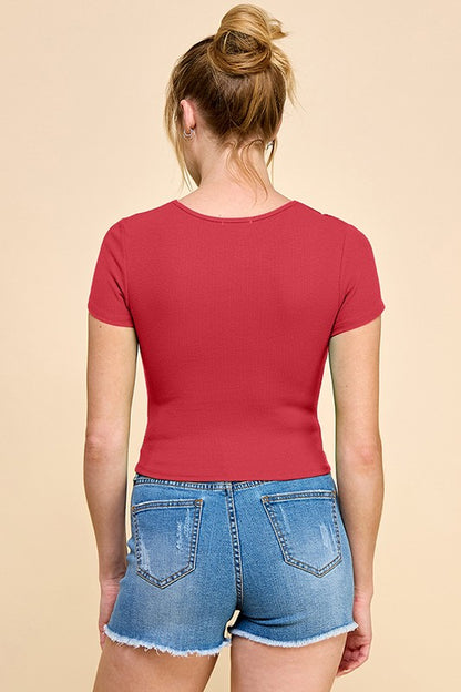 CT 2683 - Ribbed Short Sleeve Top