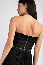SET 036 - Pleated Satin Tube Top