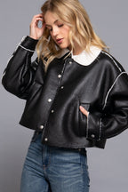 JCT 044 - Faux Leather Fur Lined Jacket