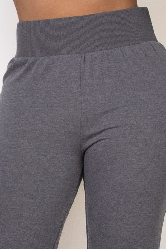 P 794 - High Rise Wide Leg Velour Pants