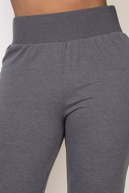 P 794 - High Rise Wide Leg Velour Pants