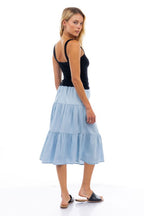 SKT 1021 - Tiered Tencel Midi Skirt