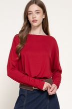 CT 2891 - Long Sleeve Boat Neck Top