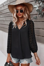 DT 1777 - Lantern Sleeve Swiss Dot Shirt