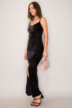 LD 607 - Glittery Velvet Maxi Dress