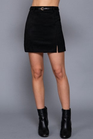 SKT 1092 - Faux Suede Mini Skirt