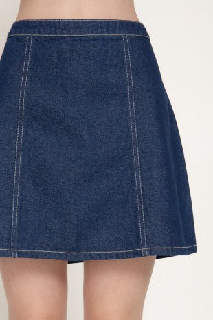 SKT 1078 - Denim Midi Skirt