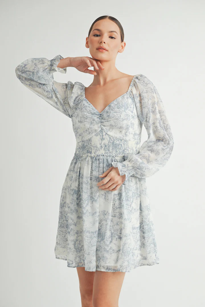 CD 3728 - Puff Sleeve Mini Dress
