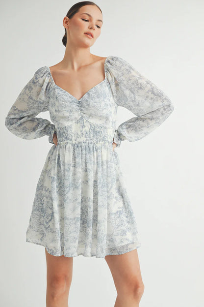 CD 3728 - Puff Sleeve Mini Dress