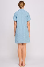 CD 3748 - Short Sleeve Button-Up Shirt Dress