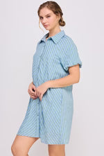 CD 3748 - Short Sleeve Button-Up Shirt Dress