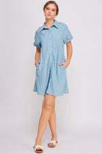 CD 3748 - Short Sleeve Button-Up Shirt Dress