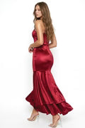 GOWN 422 - Layered Satin Mermaid Maxi Dress