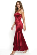 GOWN 422 - Layered Satin Mermaid Maxi Dress