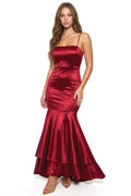 GOWN 422 - Layered Satin Mermaid Maxi Dress