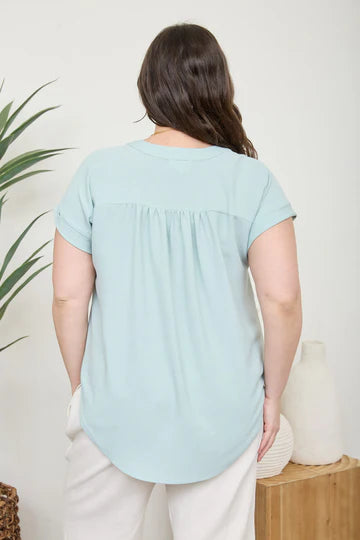 PS 009 - Cuffed Sleeve Button Down Top