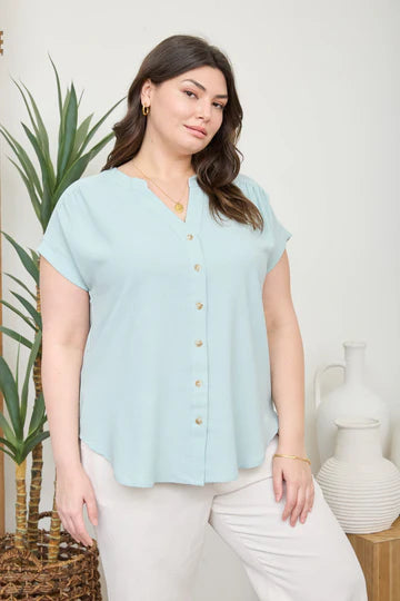 PS 009 - Cuffed Sleeve Button Down Top