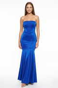 GOWN 424 - Metallic Tube Top Mermaid Maxi Dress
