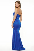 GOWN 424 - Metallic Tube Top Mermaid Maxi Dress