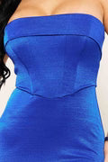 GOWN 424 - Metallic Tube Top Mermaid Maxi Dress