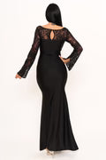 GOWN 426 - Satin & Lace Contrast Maxi Dress