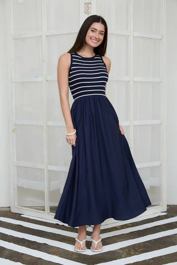 LD  467 - Sleeveless Mixed Media Tanktop Dress