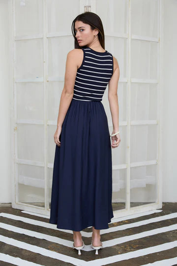 LD  467 - Sleeveless Mixed Media Tanktop Dress