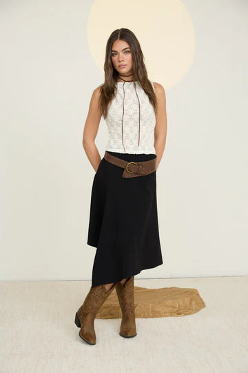 CT 2850 - Sheer Pattern Floral Sleeveless Top