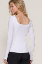 CT 2859 - Square Neck Double Layer Knit Top