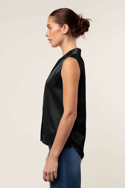 DT 1852 - Sleeveless Satin Shirt