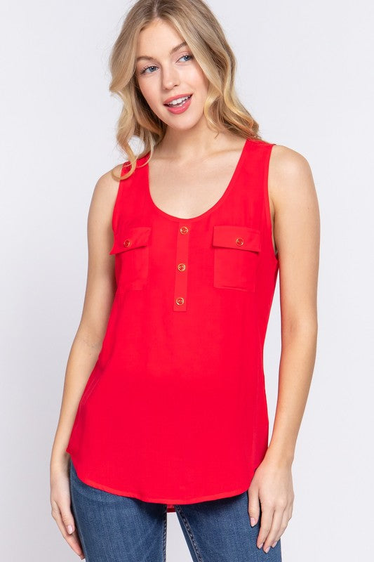 CT 2673 - Sleeveless Scoop Neck Top