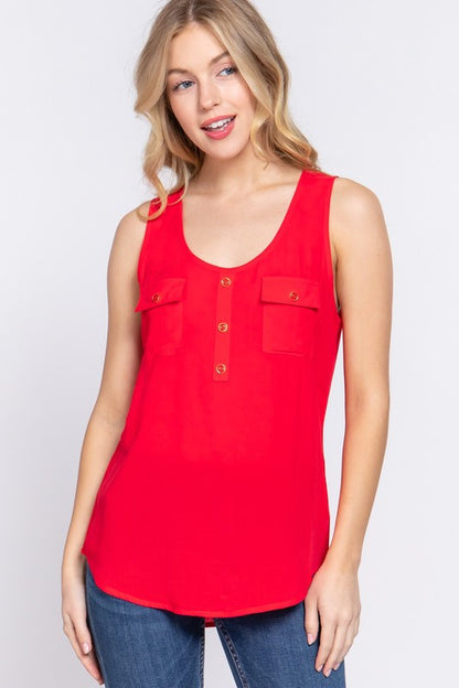CT 2673 - Sleeveless Scoop Neck Top