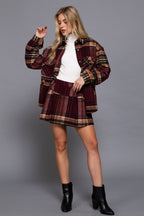 SKT 1095 - Brushed Plaid Pleated Skirt