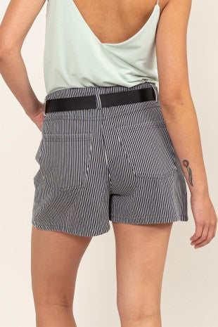 SHT 193 - Pinstripe High Waist Shorts